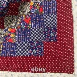 Vintage Handmade, Hand Stitched Queen Size Americana Quilt 87x85