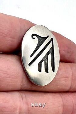 Vintage Hopicrafts Signed Hopi Handmade Sterling Silver Overlay Ring 5.5