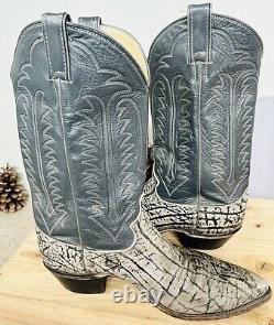 Vintage Justin Cowboy Boots USA Made Style J 9713 Cape Buffalo Leather Mens 12 D