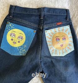 Vintage Made In The USA Wranglers Hand Painted Sun And Moon
