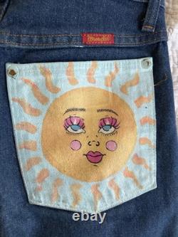 Vintage Made In The USA Wranglers Hand Painted Sun And Moon