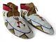 Vintage Native American Indian Cree Multicolor Beaded Hide Moccasins
