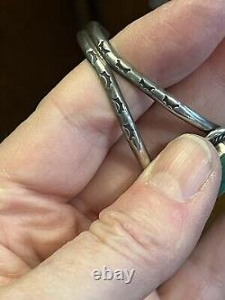 Vintage Native American Turquoise Sterling Cuff Size 6. Some Flex