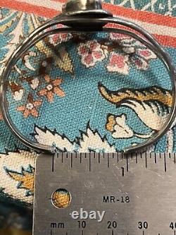 Vintage Native American Turquoise Sterling Cuff Size 6. Some Flex