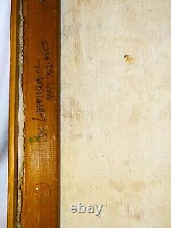 Vintage Original Les Leffingwell'Time Review Campus' Portrait On Canvas Signed