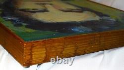 Vintage Original Les Leffingwell'Time Review Campus' Portrait On Canvas Signed