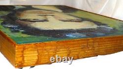 Vintage Original Les Leffingwell'Time Review Campus' Portrait On Canvas Signed