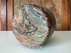 Vintage Ozark Roadside Tourist Stoneware Pottery Crock Vase Orange and Gray