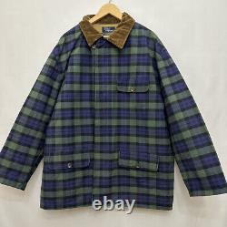 Vintage POLO RALPH LAUREN Tartan Plaid Waxed Fabric Plaid Field Jacket Sz XL