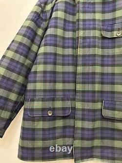 Vintage POLO RALPH LAUREN Tartan Plaid Waxed Fabric Plaid Field Jacket Sz XL