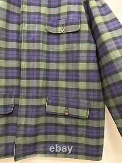 Vintage POLO RALPH LAUREN Tartan Plaid Waxed Fabric Plaid Field Jacket Sz XL