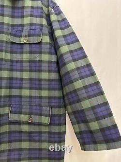 Vintage POLO RALPH LAUREN Tartan Plaid Waxed Fabric Plaid Field Jacket Sz XL