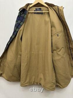 Vintage POLO RALPH LAUREN Tartan Plaid Waxed Fabric Plaid Field Jacket Sz XL