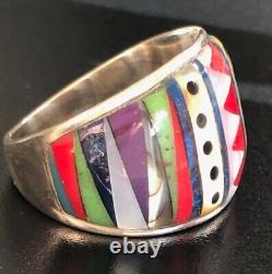 Vintage Ring BIG COLOR Cloak weaved pattern Dance Tribal Native First Nations 11