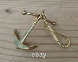 Vintage Solid Brass Ships Anchor Key Ring Hand-made USA