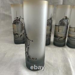 Vintage Tom Art Glass Tumblers Hand Painted Hand Made 6-3/4