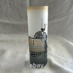 Vintage Tom Art Glass Tumblers Hand Painted Hand Made 6-3/4