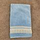 Vintage Usa Made St Marys All Cotton Face Blue Hand Towel Lace