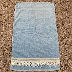 Vintage USA Made ST MARYS All Cotton Face Blue Hand Towel Lace