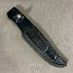 Vintage, Unbranded USA, Custom Handmade Bowie, Bone Handle, Orig Sheath