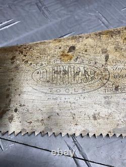 Vintage Warranted Superior Hand Saw Saw Dunlap Approved Handmade Patent Made USA