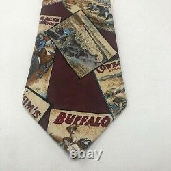 Vintage Zindler's Houston 100% Silk Zipper Tie Cowboy Rodeo Hand Made USA RARE