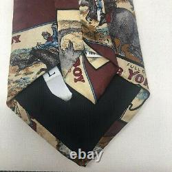 Vintage Zindler's Houston 100% Silk Zipper Tie Cowboy Rodeo Hand Made USA RARE