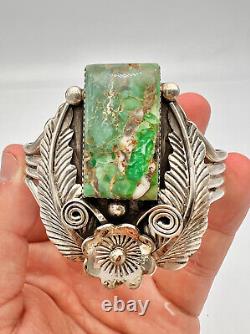 Vtg Archie Martinez Navajo Sterling Silver Carico Lake Turquoise Cuff Bracelet