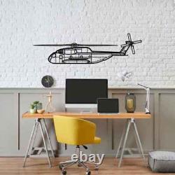 Wall Art Home Decor 3D Acrylic Metal Plane Aircraft USA Silhouette CH-53GS