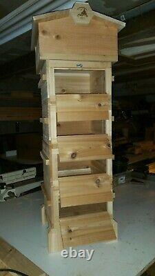 Warre Bee Hive with windows (4 boxes fully assembled) Hand made in the USA
