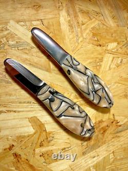 Wayne Hendrix Custom Handmade OYSTER KNIFE SET ACYLIC Custom His/Hers USA RARE