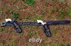 Western Leather Holster Gun Belt 38 / 357 Hand Made Cowboy Revolver Pistol USA
