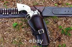 Western Leather Holster Gun Belt 38 / 357 Hand Made Cowboy Revolver Pistol USA
