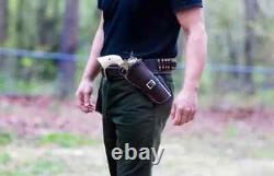 Western Leather Holster Gun Belt 38 / 357 Hand Made Cowboy Revolver Pistol USA