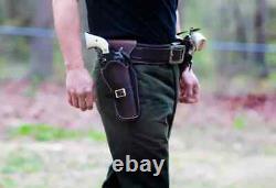 Western Leather Holster Gun Belt 38 / 357 Hand Made Cowboy Revolver Pistol USA