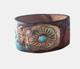 Western Silver Concho Turquoise Hand Made Bracelet Vintage Tooled Leather Usa