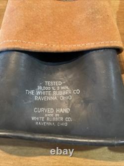 White Rubber Co Electrical Insulating Gloves Size 10 Curved Hand Made In The USA