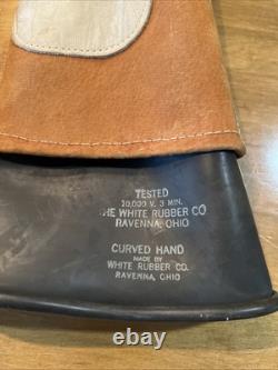 White Rubber Co Electrical Insulating Gloves Size 10 Curved Hand Made In The USA
