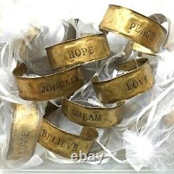 Wholesale Lot Bulk 15 Antiqued Brass Hand-Stamped Cuff Bracelet Made in the USA