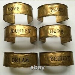 Wholesale Lot Bulk 15 Antiqued Brass Hand-Stamped Cuff Bracelet Made in the USA