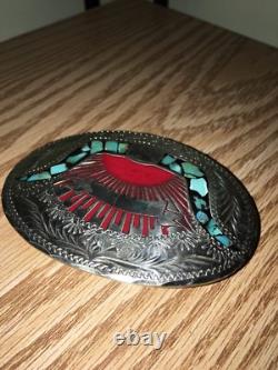 Wil Aren USA Hand Made Turquoise Inlay BELT BUCKLE