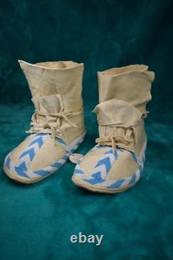 Wind River Shoshone Moccasins, Hard Soles, Hand Made USA, NEVER WORN