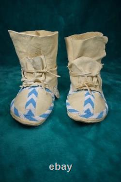Wind River Shoshone Moccasins, Hard Soles, Hand Made USA, NEVER WORN
