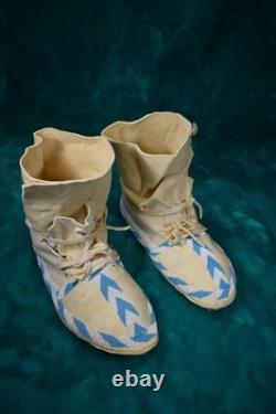 Wind River Shoshone Moccasins, Hard Soles, Hand Made USA, NEVER WORN