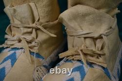 Wind River Shoshone Moccasins, Hard Soles, Hand Made USA, NEVER WORN