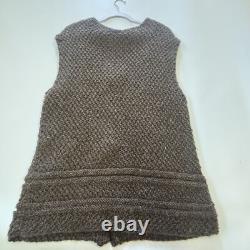 Woman's Hand Made In USA Connecticut 100% Wool Vest Raw Undyed Aran