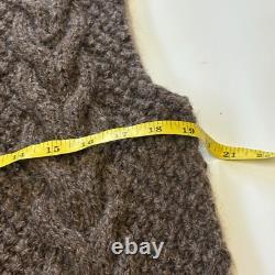 Woman's Hand Made In USA Connecticut 100% Wool Vest Raw Undyed Aran