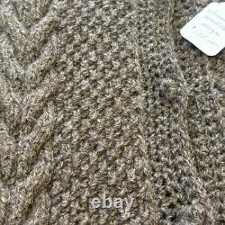 Woman's Hand Made In USA Connecticut 100% Wool Vest Raw Undyed Aran