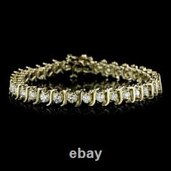 Women's Tennis Bracelet 7.25 5.00 Ct Lab Created Diamond 10K Yellow Gold Over