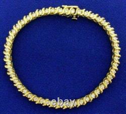 Women's Tennis Bracelet 7.25 5.00 Ct Lab Created Diamond 10K Yellow Gold Over